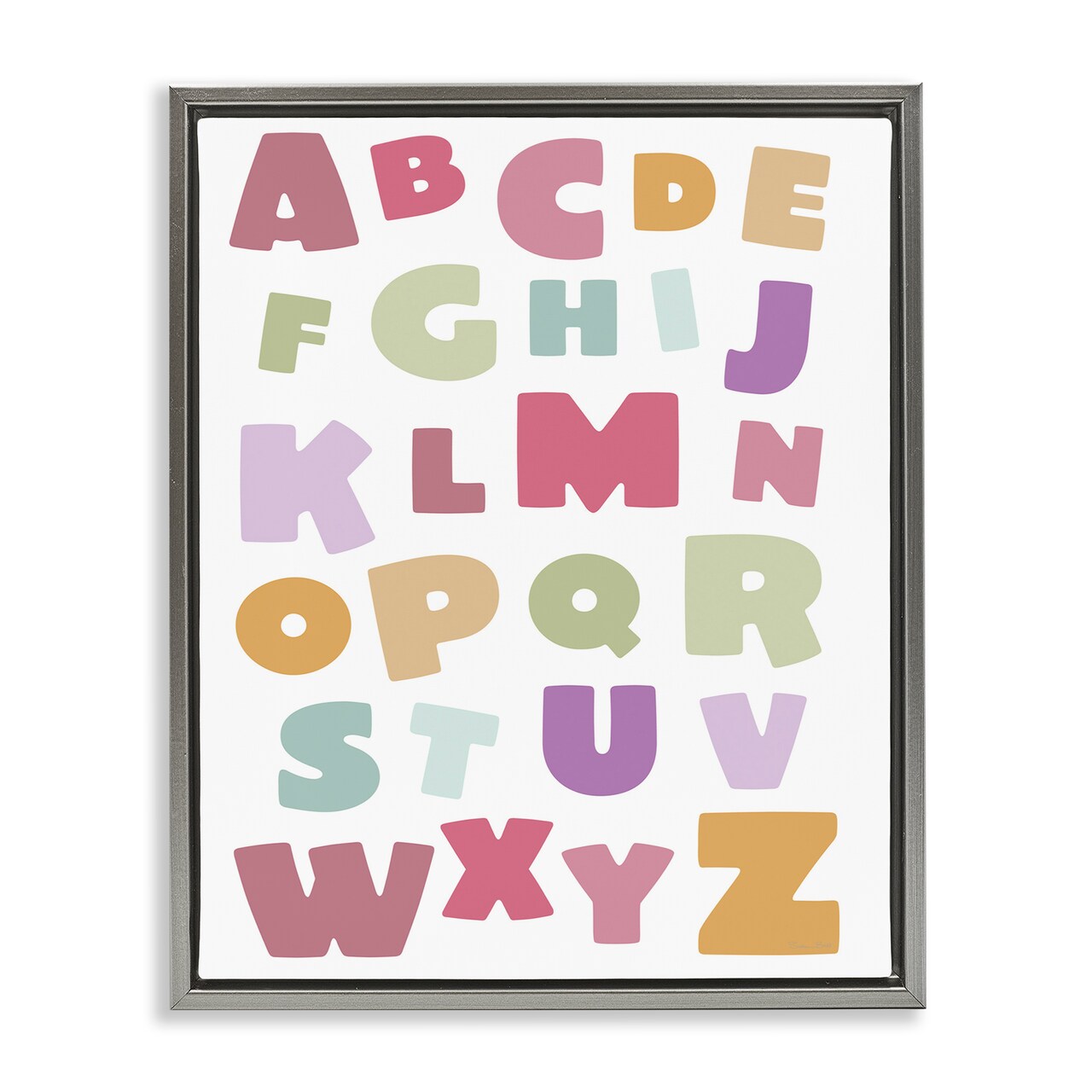 Stupell Industries Muted Alphabet Letters Floating Frame, design by Susan Ball